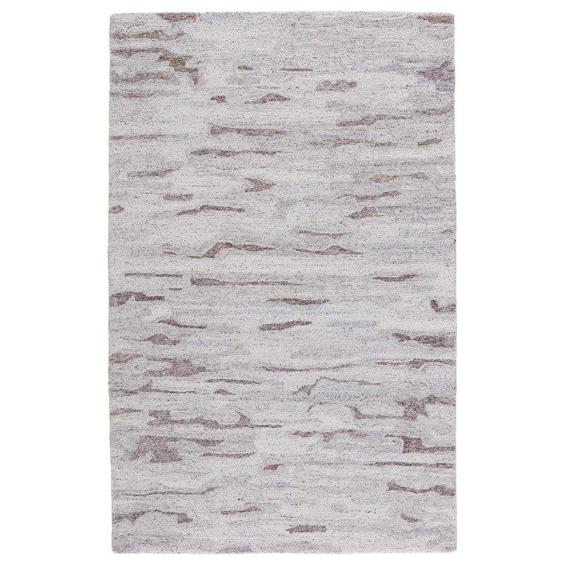 Petrea Handmade Abstract Area Rug - 5'X8' - Gray/Ivory