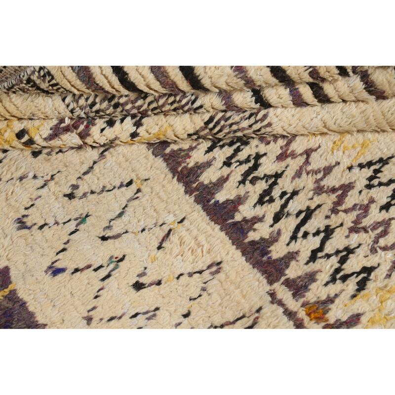 Geometric Tribal Moroccan Wool Area Rug Hand-knotted Oriental Carpet - 8'0" x 10'6"
