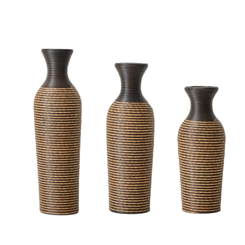 3-Piece Set Decorative Floor Vases, Floor Vases With High Independent Flower Racks, Artificial Vine Vases, Pvc Floor Vases