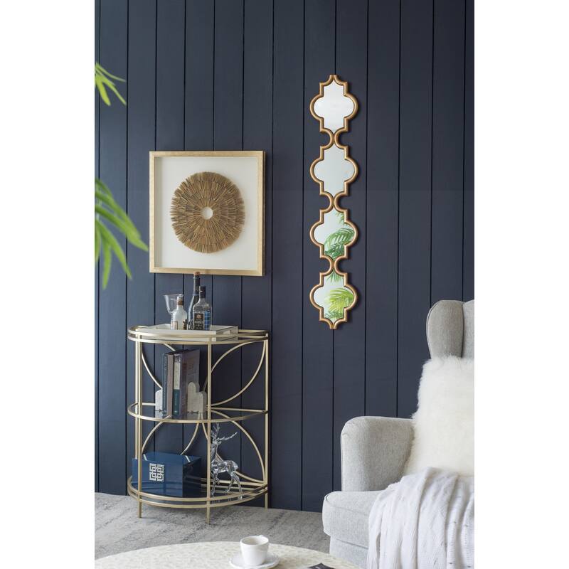 Gold Narrow Four Tiered Wall Mirror