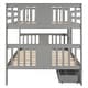 preview thumbnail 18 of 30, Full Over Full Bunk Bed with Drawers and Ladder - Stylish and Safe