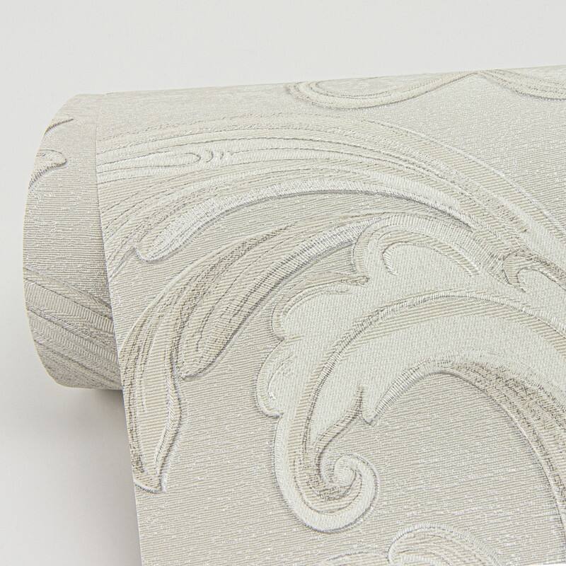 Sirpi Noemi Silver Acanthus Wallpaper - 20.5 x 396 x 0.025