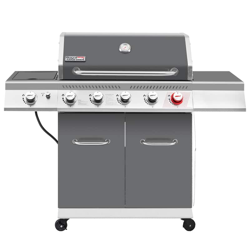 Royal Gourmet 5-Burner Gas Grill with Sear Burner & Side Burner, Grey