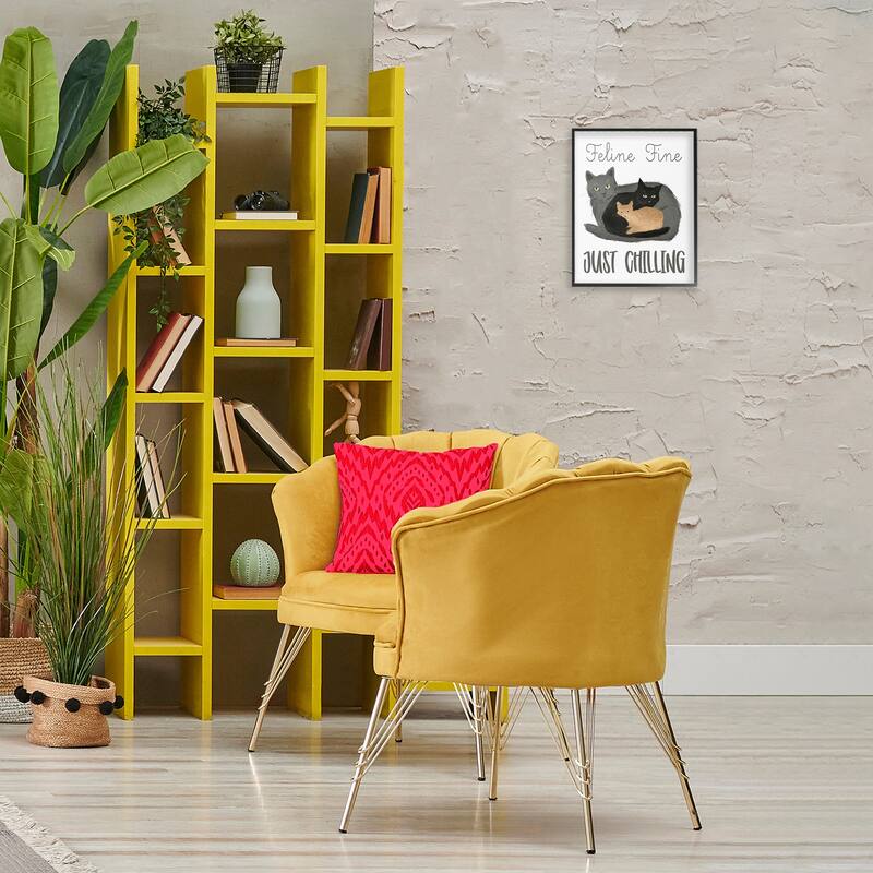 Stupell Feline Fine Just Chilling Framed Giclee Art Design By Ziwei Li