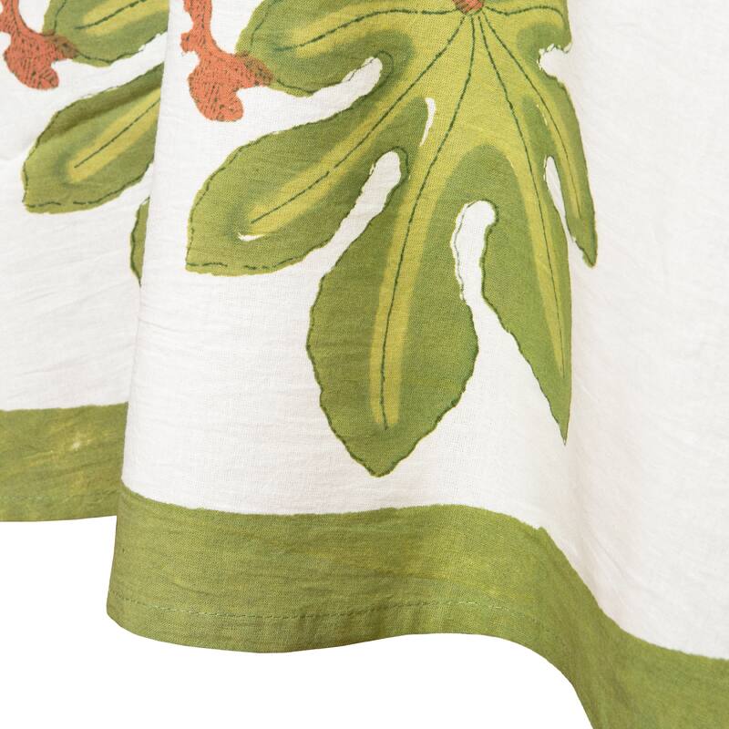 Couleur Nature Round Red/Green Fig Tablecloth