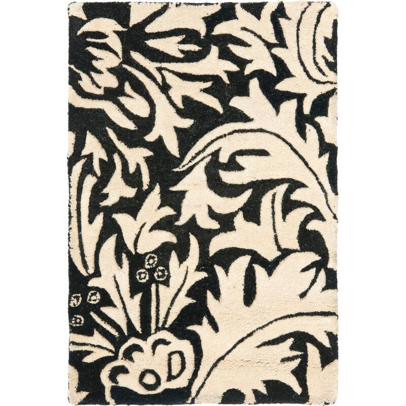 SAFAVIEH Handmade Soho Lauryn N.Z. Wool Rug - 2' x 3' - Black/Beige