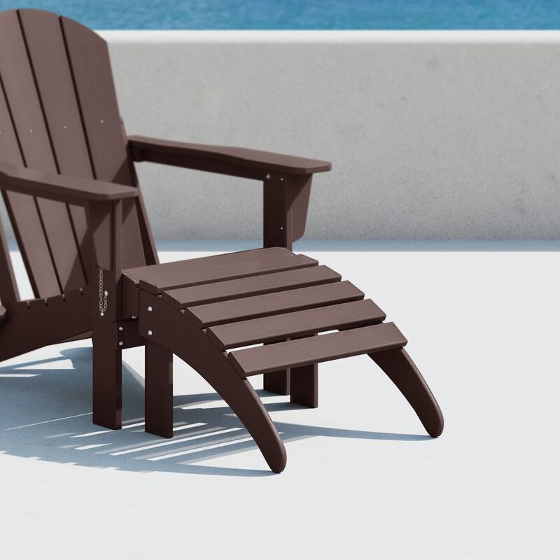 Polytrends Laguna Hdpe All Weather Outdoor Patio Foldable Ottoman