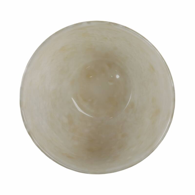 Glass Decorative Bowl Modern Glam Textured Sleek Curved Design - 9" x 9" x 6"