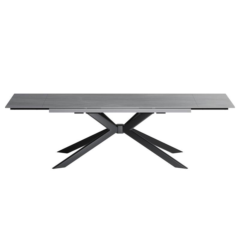 9 - Piece 110.24'' Extendable Sintered Stone Dining Table with 8 Chairs Dining Set