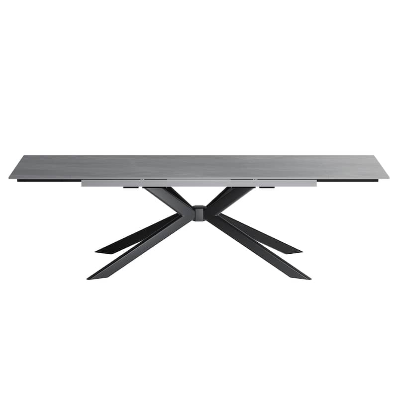 110.24'' Extendable Rectangular Sintered Stone Dining Table For 6-10 People