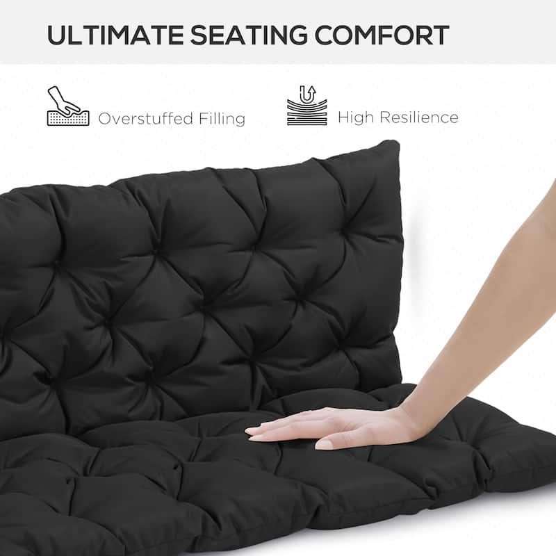 Outsunny 3 Seater Outdoor Seat Pads Bench Swing Chair Replacement Cushions Backrest for Patio Garden