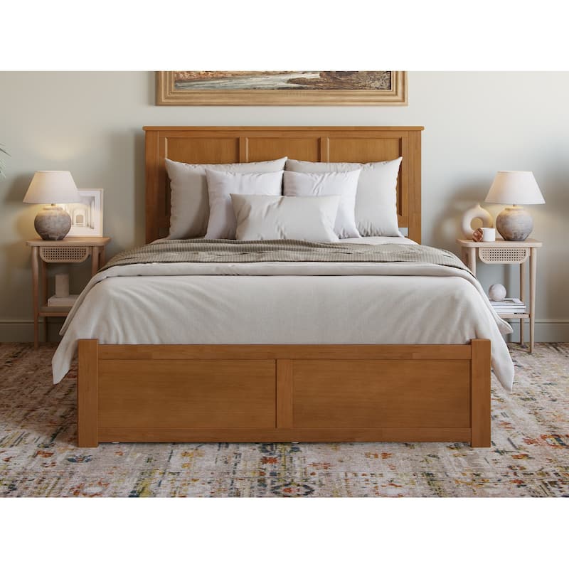 AFI Madison Platform Bed with Footboard & Twin XL Trundle