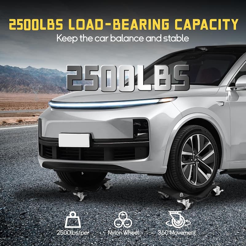 Heavy Duty Vehicle Wheel Dollies for Moving Cars, Trucks, SUVs