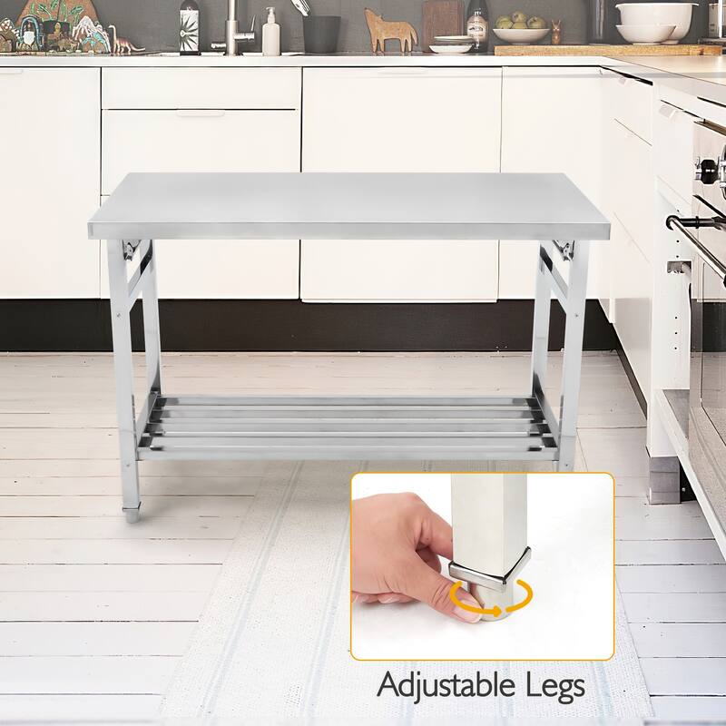 24 x 47 Inches Folding Stainless Steel Work Table