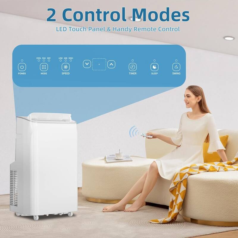 12,000 BTU Portable Air Conditioner, 24 Hour Timer