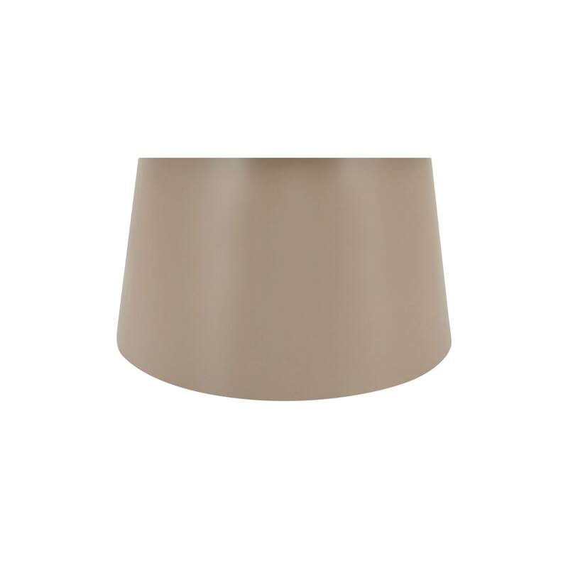 NADAAL STUDIOS Elunara Coffee Table, Round Antique White Marble Tray Top, Pedestal Iron Base, Compact Size, White