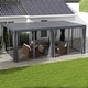 preview thumbnail 1 of 6, Outsunny 12' x 19' Louvered Pergola Hardtop Gazebo with Adjustable Aluminum Roof and Frame, Outdoor Pergola with Curtains Dark Grey