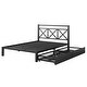 preview thumbnail 5 of 7, Full Size Modern Easy to Install Size Metal Platform Bed with 2 Drawers and Headboard