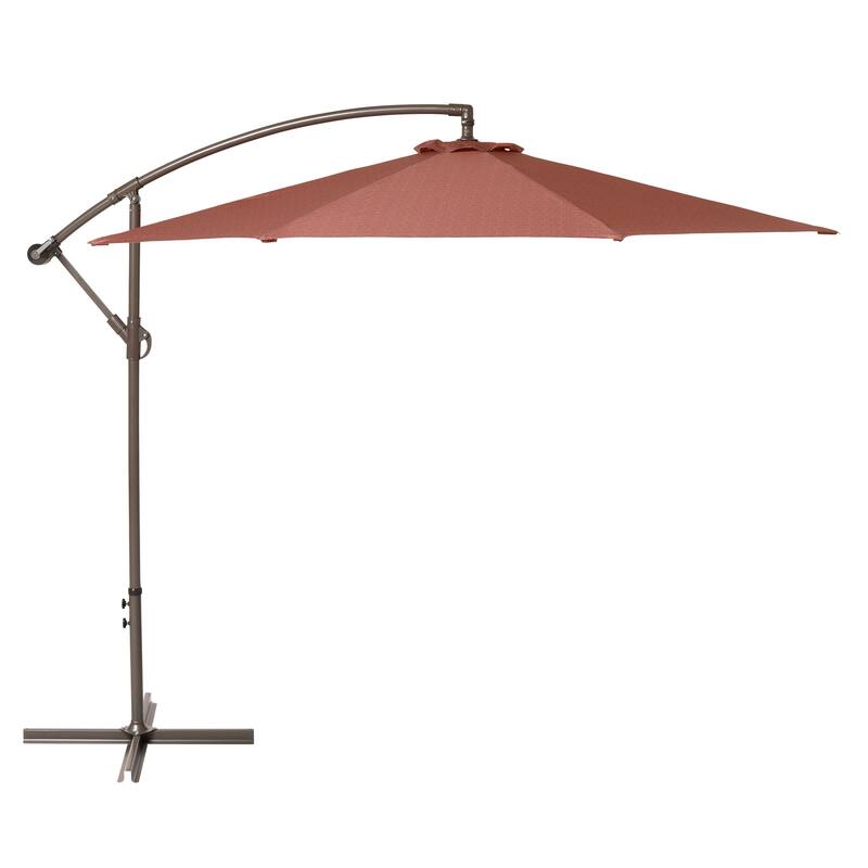 Duck Covers Weekend 10 Feet Patio Cantilever Umbrella, Base Included - Cedarwood