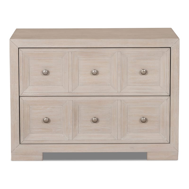Furniture of America Durem Modern Classic Wood 2-Drawer Oversized Nightstand with USB Ports