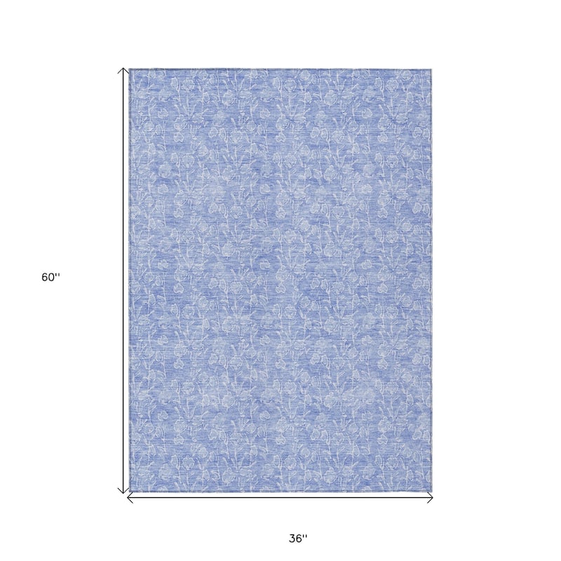 HomeRoots Floral Transitional Rectangle Outdoor Rug