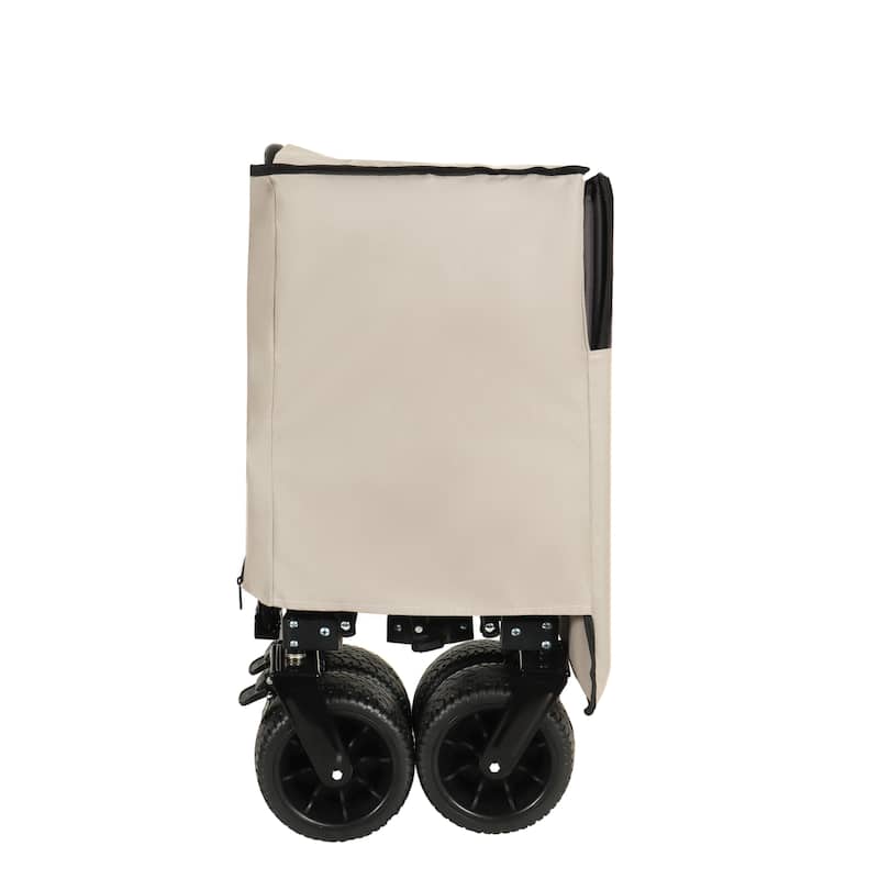 Heavy-Duty Foldable Utility Wagon - 480lbs Capacity, Patented Ultra-Stable Frame, 1:6 Space-Saving Fold & 7"All-Terrain Wheels