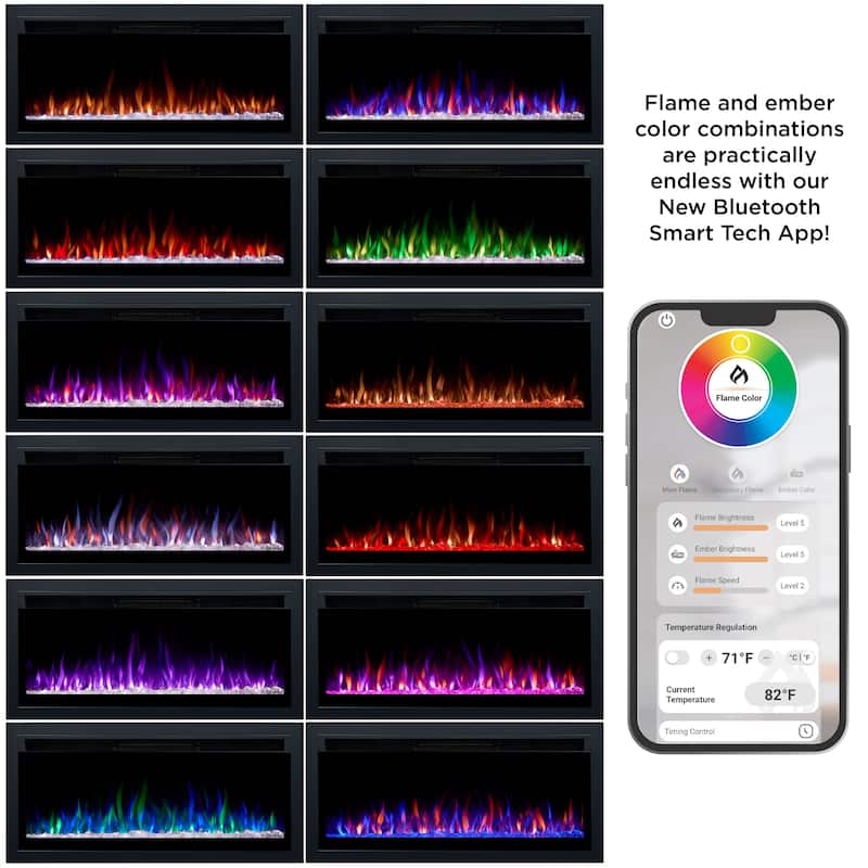 Bernice 67" Smart Landscape Electric Fireplace By Real Flame