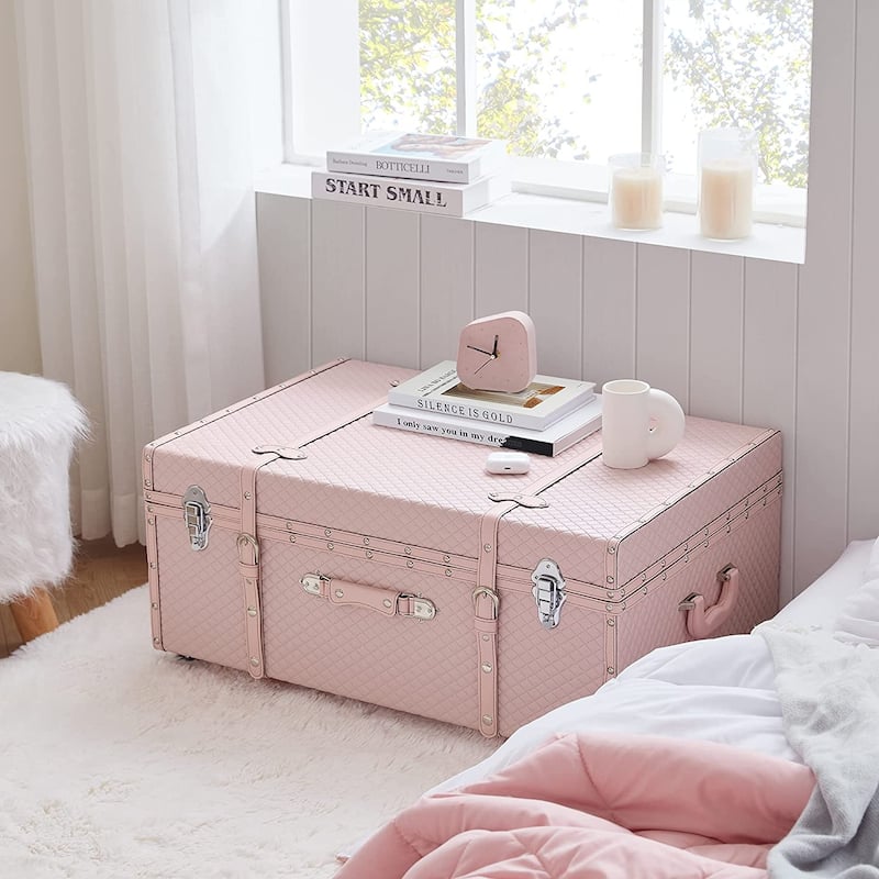 Texture® Brand Trunk - Diamond by DormCo - 29"L x 20"W x 14"H - Refined Rose