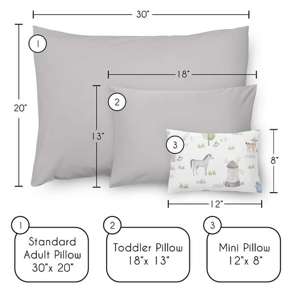 Sweet Jojo Designs Farm Animals Boy Girl Unisex/Gender Neutral Mini Pillow with Pillowcase 12x8 in. Watercolor Farmhouse Horse