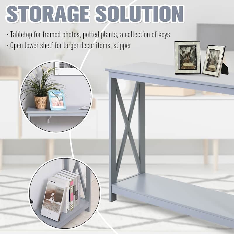 2-Tier Console Table, Sofa Side Table