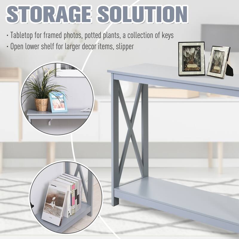 HOMCOM 2-Tier Console Table