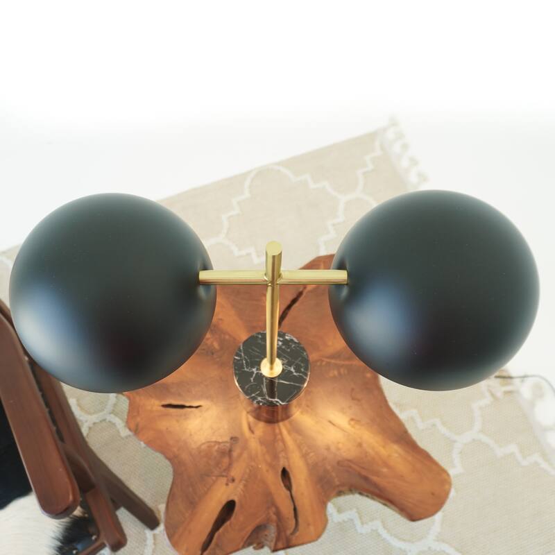 Lepo Dual Dome Modern Table Lamp with Marble Base