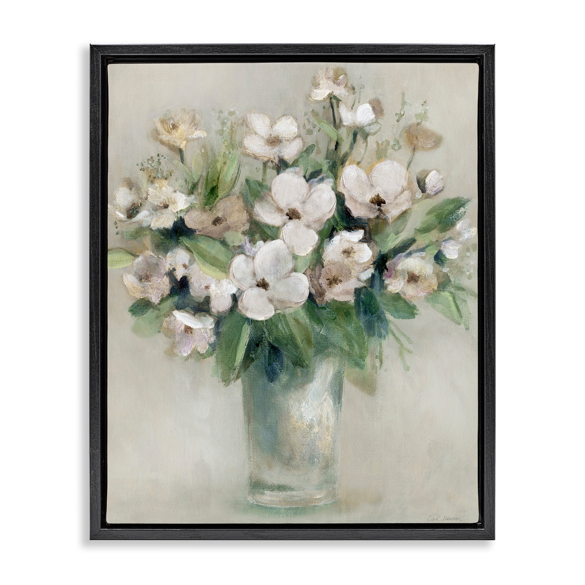 Stupell Spring Dogwood Bouquet Framed Floater Canvas Wall Art Design By Carol Robinson