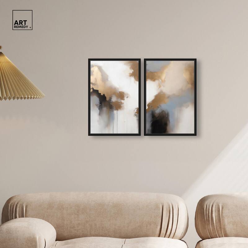 Golden Nebula Canvas Set of 2 by Art Remedy