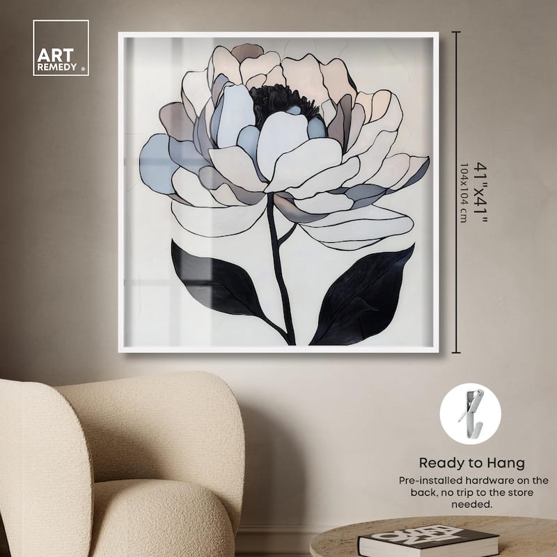 Gray Scale Flower II Shadowbox by Art Remedy