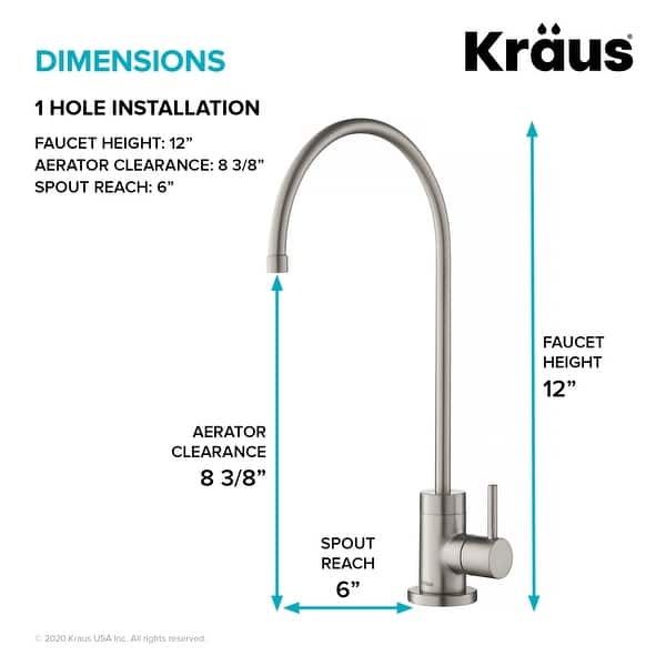 dimension image slide 3 of 5, Kraus Purita Drinking Water Dispenser Beverage Kitchen Faucet