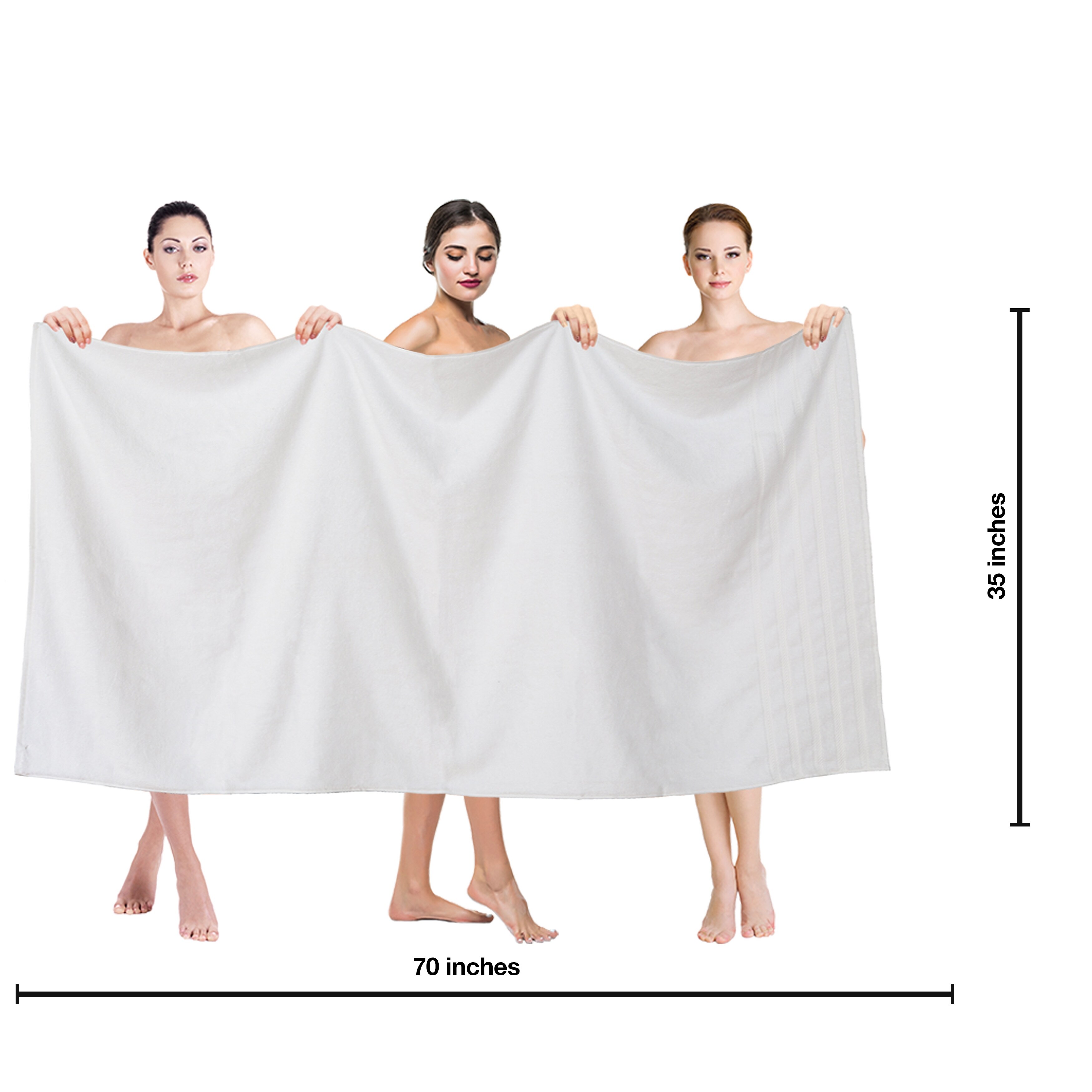 Large Jumbo Bath Towel 35x70 Premium & Luxury Towels for Bathroom Worth $34.95 - Black American Soft Linen Turkish Cotton Maximum Softness & Absorbent Bath Sheet