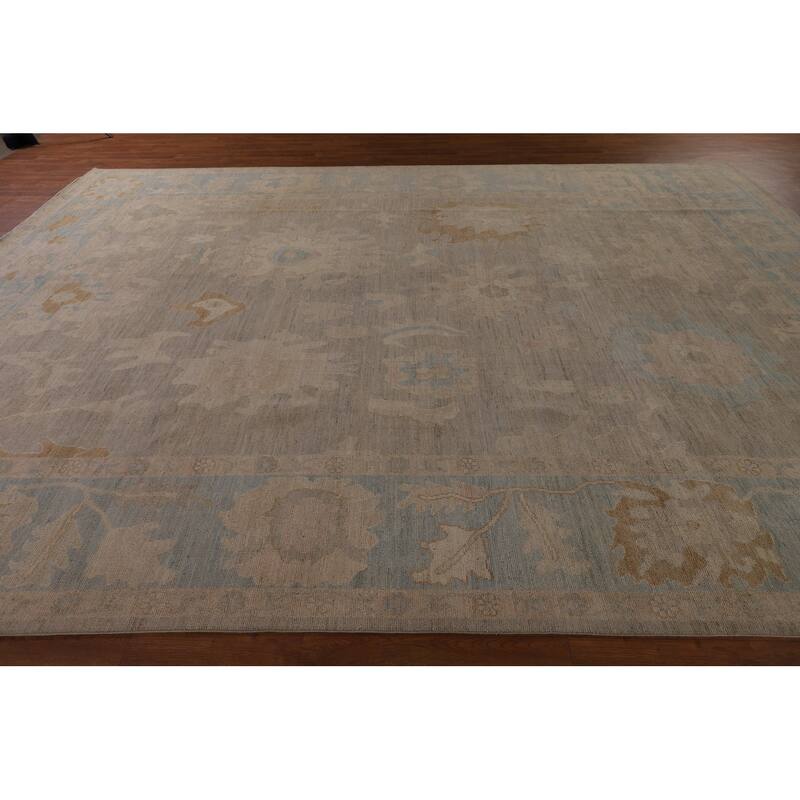 Vegetable Dye Oushak Oriental Large Area Rug Handmade Wool Carpet - 10'1" x 13'10"