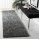 preview thumbnail 99 of 166, SAFAVIEH August Shag Solid 1.2-inch Thick Area Rug 2'3" x 10' Runner - Grey