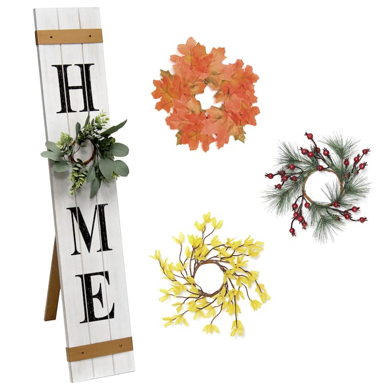 Elegant Designs Interchangeable Wreath Home Sign