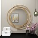 preview thumbnail 24 of 32, Stylish Metal Wall Mirror with Overlapping Circles and Foiled Finish - Gold or Gray