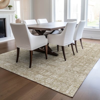 Machine Washable Indoor/ Outdoor Chantille Vintage Traditional Rug