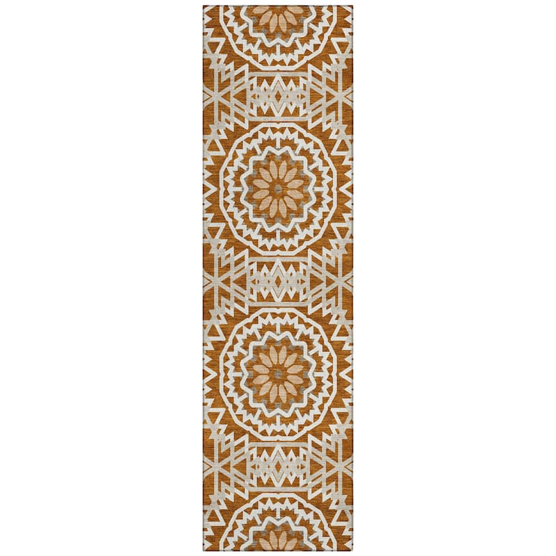 Machine Washable Indoor/ Outdoor Chantille Boho Global Rug