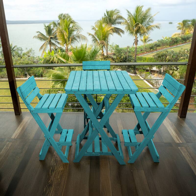 Key West Fully Assembled All-Weather Outdoor Folding Bar Set - 5-piece