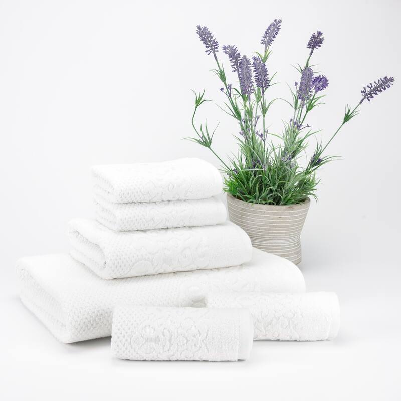 East'N Blue Galata Turkish Cotton Bath Towel Set (Set of 6) - (1 Bath Towel, 1 Hand Towel, 4 Washcloth)