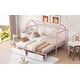 preview thumbnail 5 of 5, Metal Twin XL to King Twin Size House-shaped Platform Bed with 2 Drawers