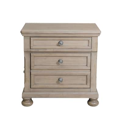 Gray 3 Drawer 18 in. W Nightstand with Sturdy Hardware and Ample Storage