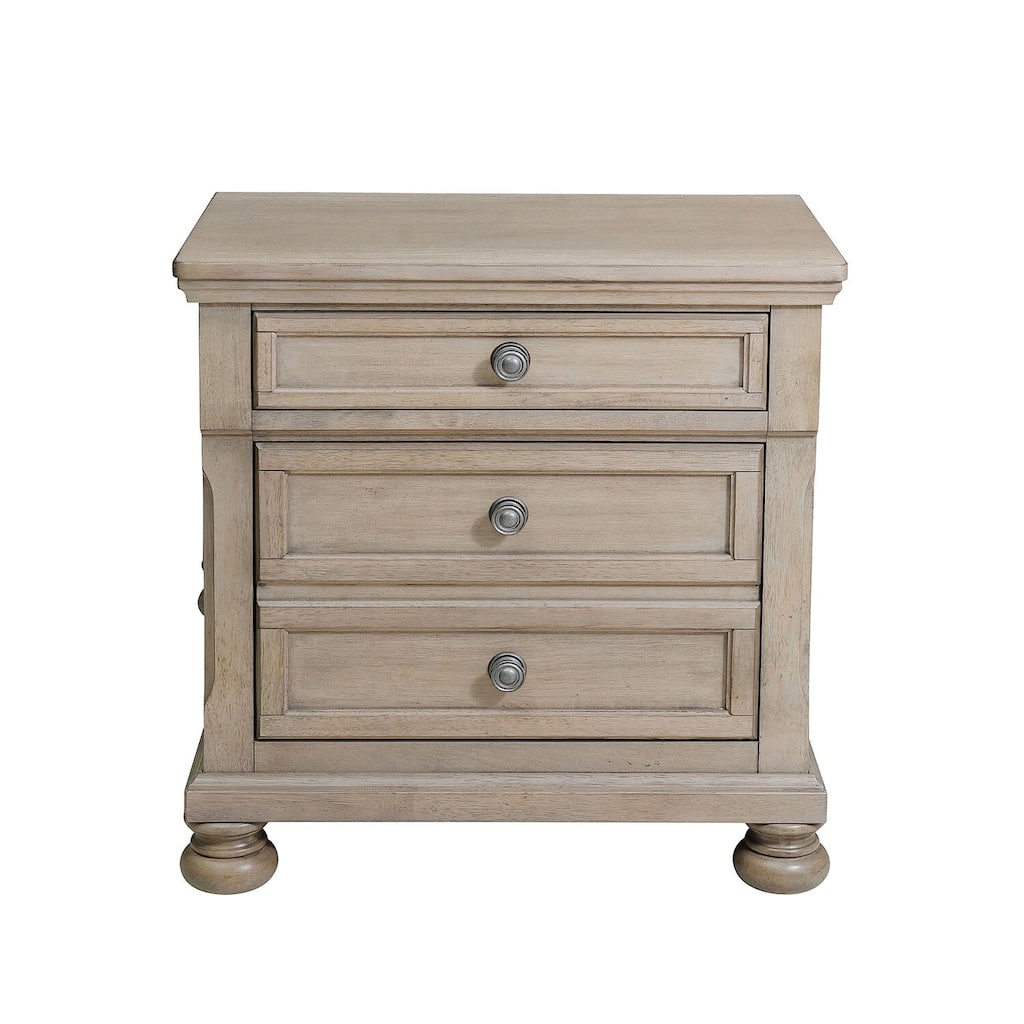 Gray 3 Drawer 18 in. W Nightstand with Sturdy Hardware and Ample Storage