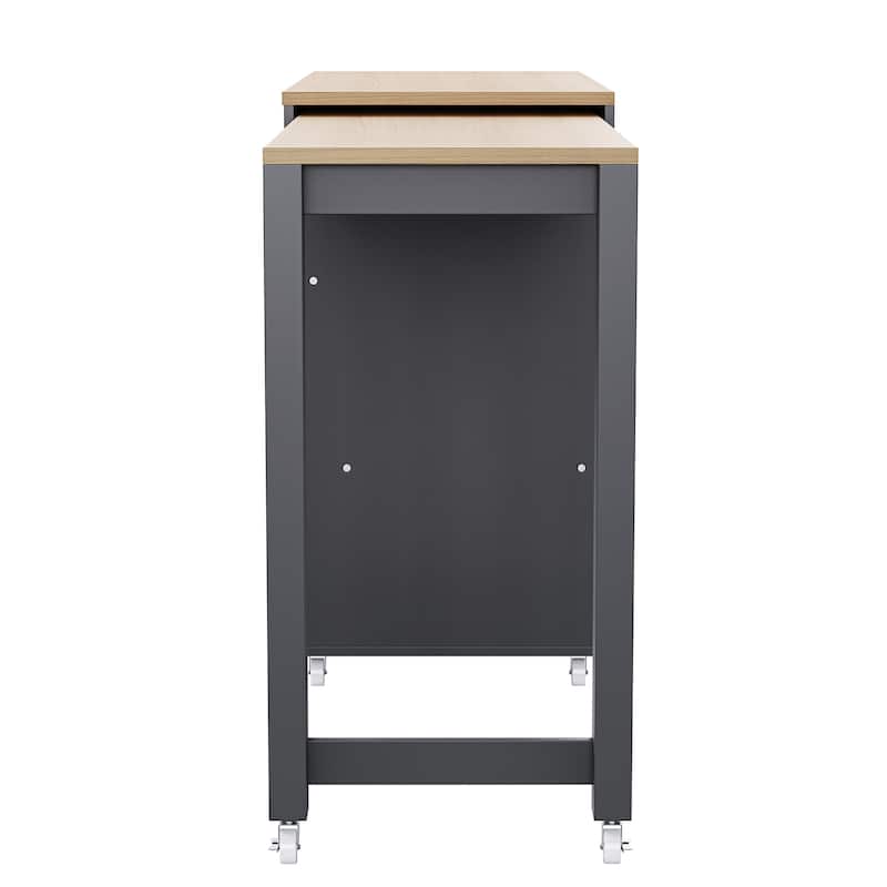 74.5" Rolling Kitchen Island w/ Extendable Top,Spice Rack and Drawers