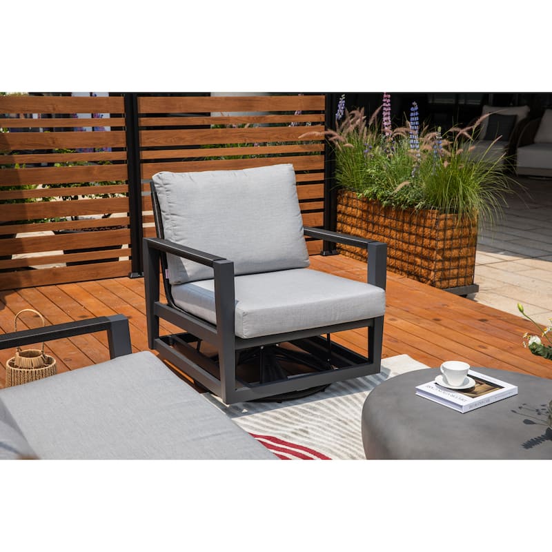 Laguna Powder-Coated Aluminum Swivel Glider Chair with Sunbrella® Cushions